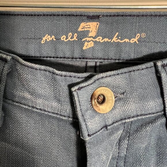 7 For All Mankind Gray Blue Low Rise Crop Dojo Jeans, Size 28 - Picture 10 of 12